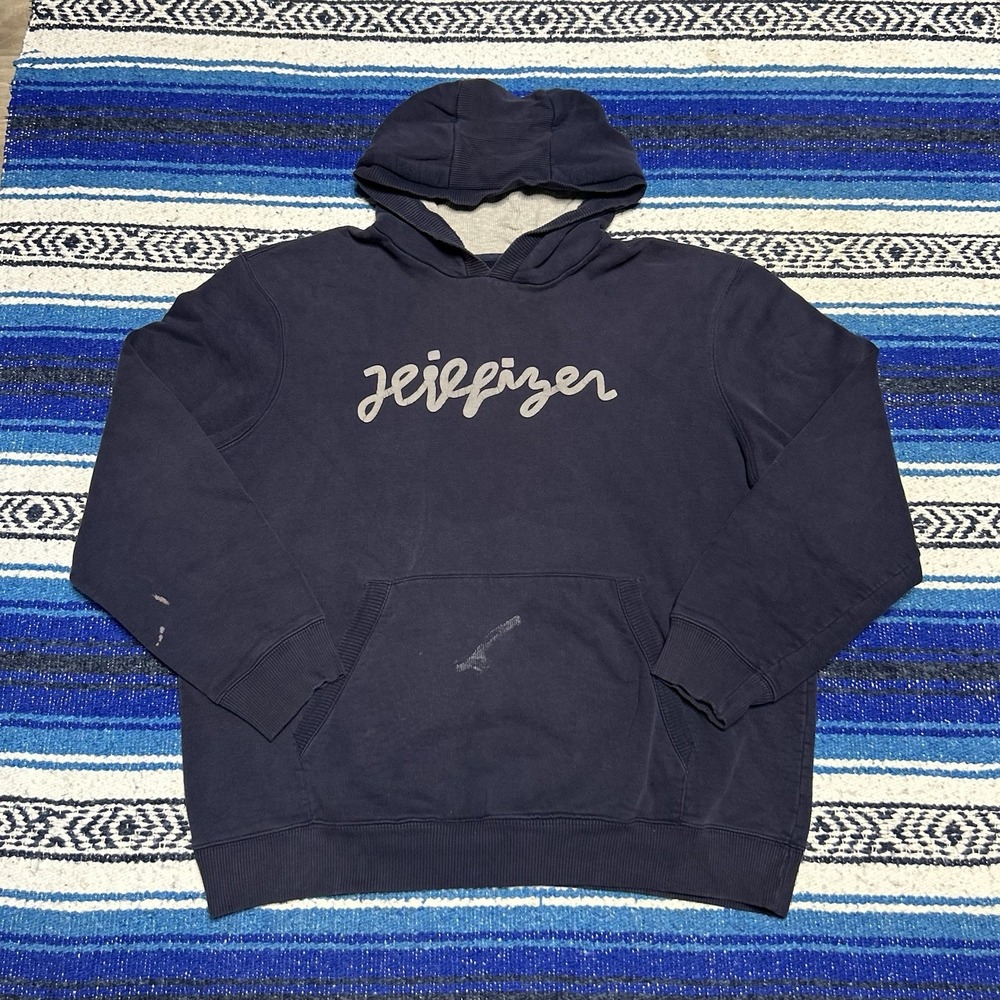 Vintage Tommy Hilfiger Pullover Hoodie Size Large Preppy Classic Navy Blue